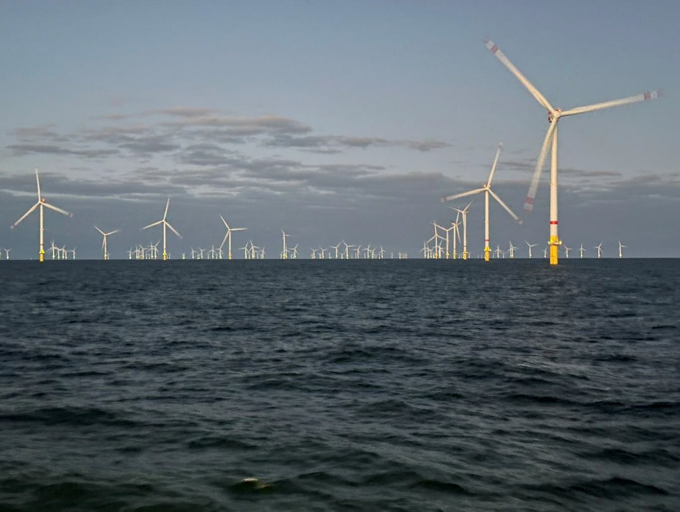 Offshore wind farm platform powered by Leading Edge hybrid renewable system in the North Sea
